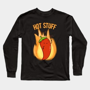 Hot Stuff Cute Chili Pun Long Sleeve T-Shirt